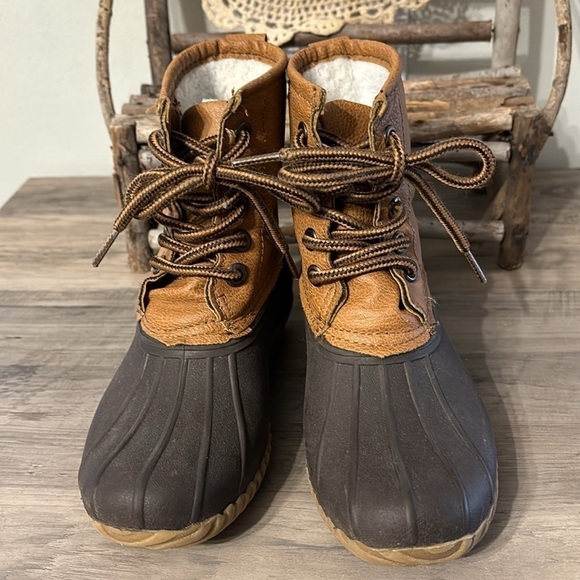 EUC! BLUE SUEDE SHOES HUEY TODDLER FLEECE LINED LACE UP DUCK BOOTS - Picture 12 of 13